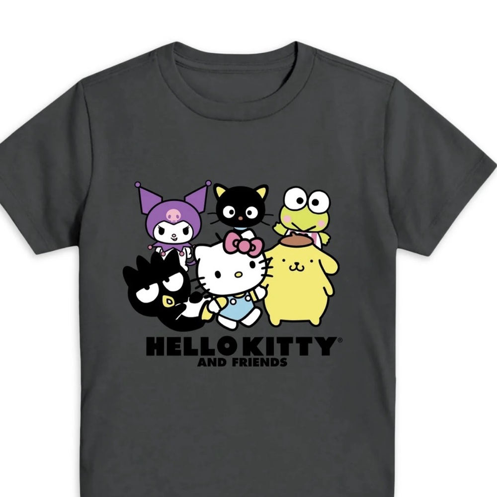 Kids Large(10/12) Hello Kitty & Friends Charcoal T Shirt